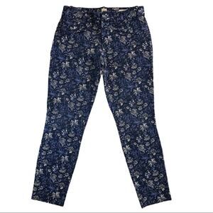 GAP Pants Skinny Ankle Floral Blue Womens Size 2R